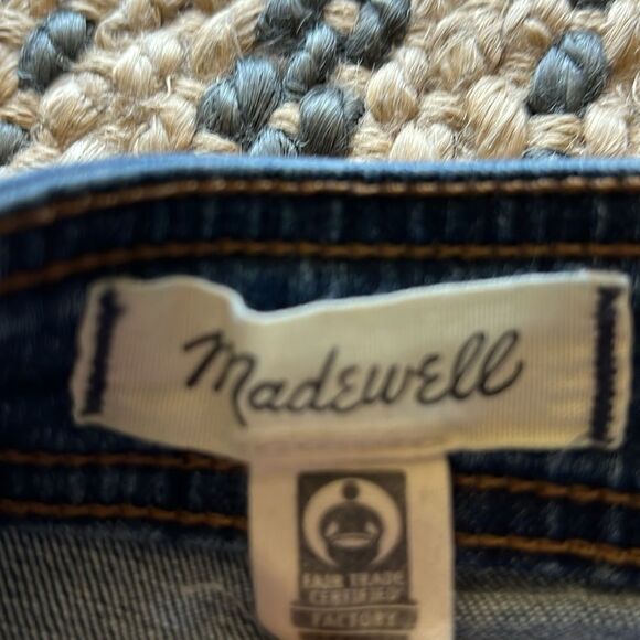 Madewell Stretch A-Line Mini Skirt in Salisbury Wash Patch Pocket Sz 00 - Picture 8 of 11